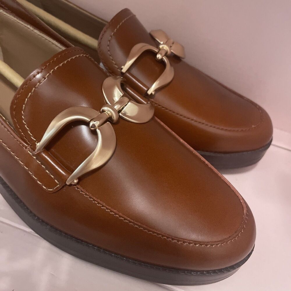27 Edit Naturalizer Size 8 Women's Loafer Carmina Tan Shoes Flats Career Wear - Picture 2 of 6